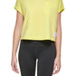 Calvin Klein Women's Bungee Hem Pocket Cotton T Shirt Yellow Size Large