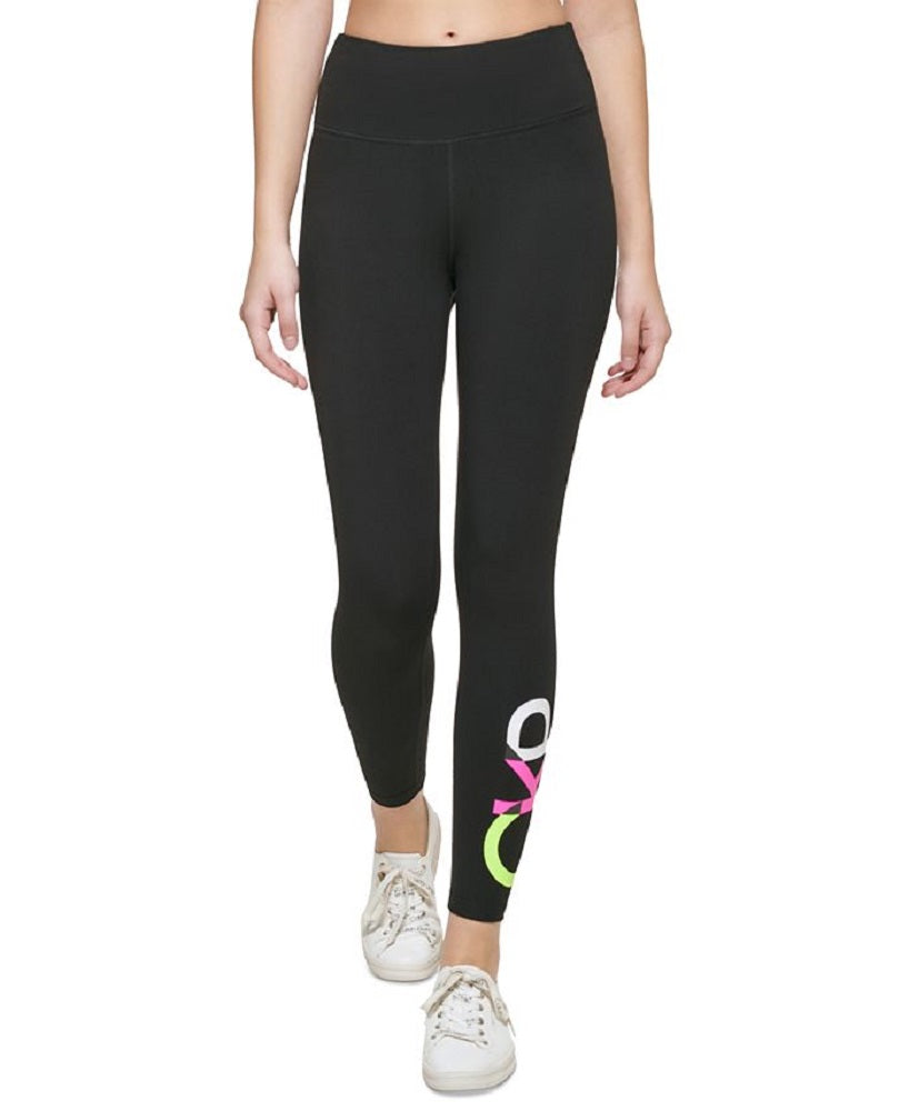 Calvin Klein Women's Colorblocked Logo 7/8 Leggings Black Size Small