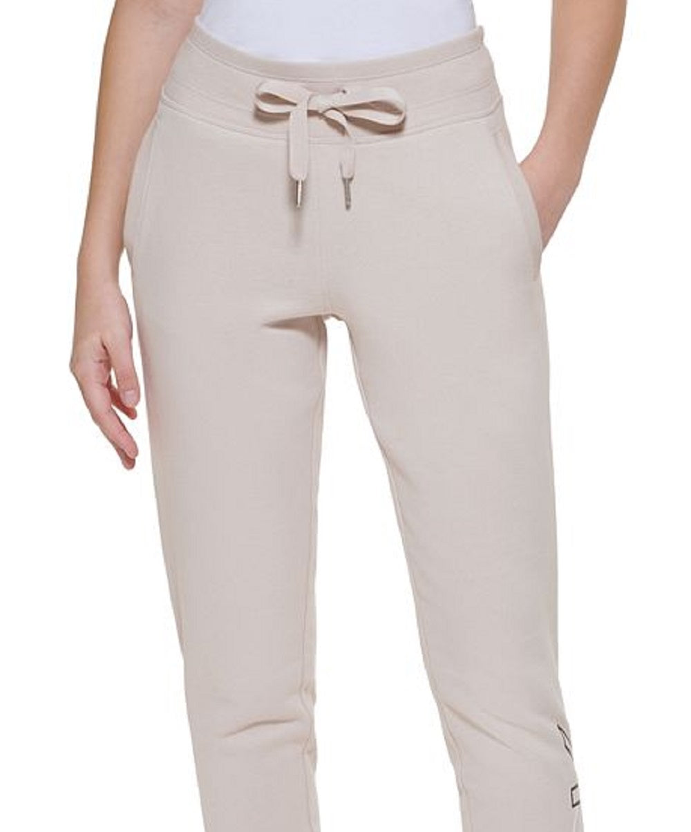 Calvin Klein Women's Outline Logo Joggers Beige Size Medium
