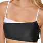 Calvin Klein Women's Straight Neck Bikini Top Swimsuit Black Size Mediumedium