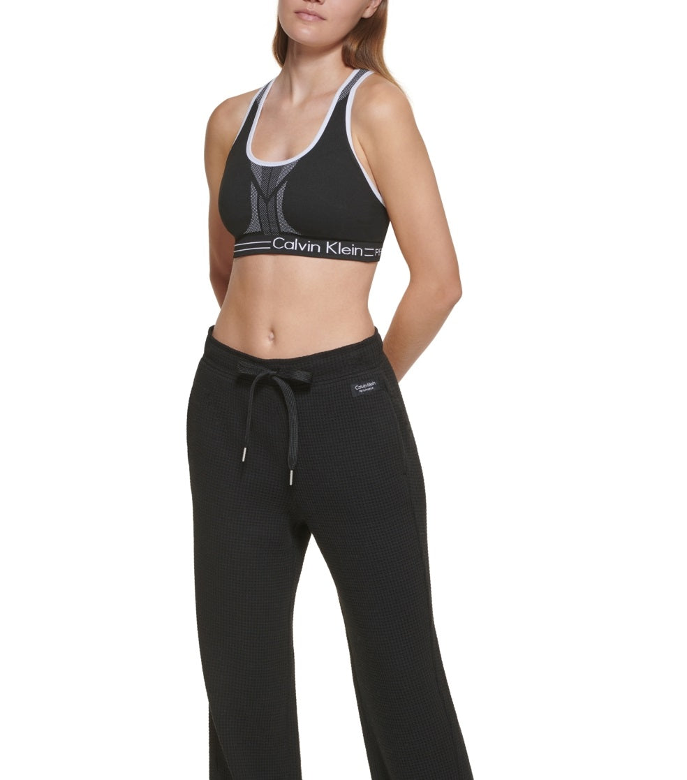Calvin Klein Women's High Waisted Relaxed Leg Pants Black Size Large