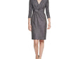 Calvin Klein Women's Glitter Knit V Neck Sheath Dress Gray Size 4