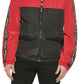 Calvin Klein Men's Logo Taped Sleeves Hooded Windbreaker Jacket Red Size Large