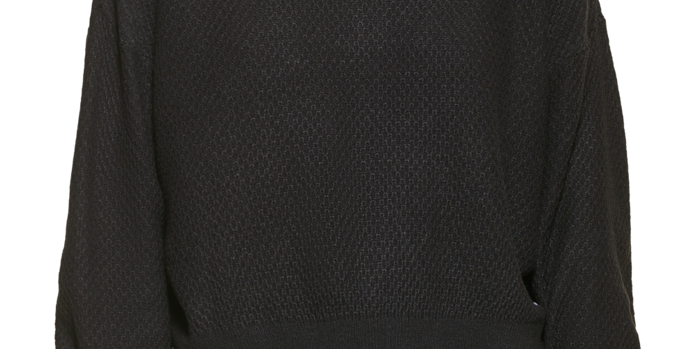 Calvin Klein Women's Honeycomb Funnel Neck Sweater Black Size Medium