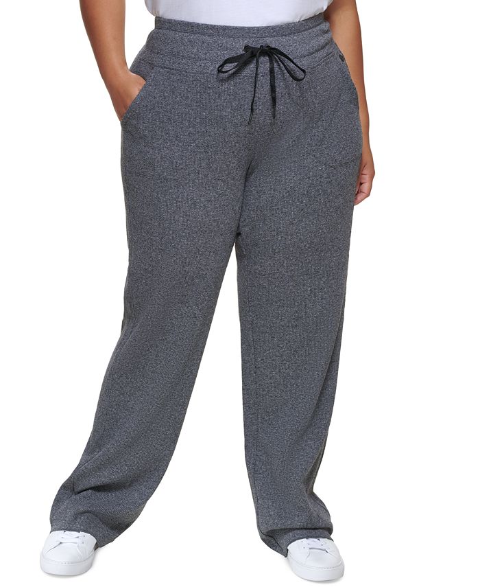 Calvin Klein Women's Stretch Drawstring Sweatpants Black Size 2X