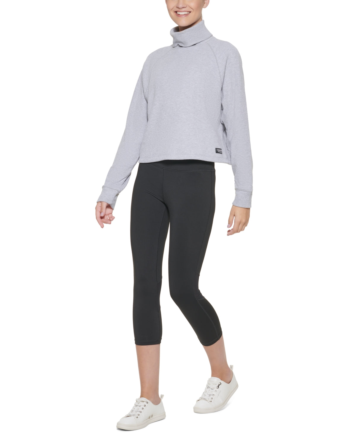 Calvin Klein Women's Ribbed Long Sleeve Turtleneck Gray Size XX-Large