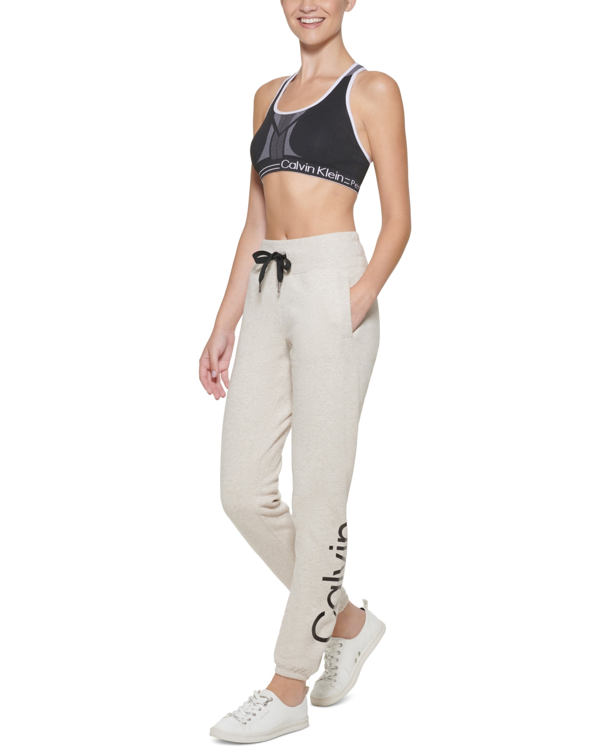 Calvin Klein Women's Graphic Joggers Brown Size Medium
