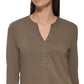 Calvin Klein Women's 3/4 Sleeve Button Front Henley Green Size Medium