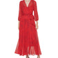 Calvin Klein Women's Printed Maxi Dress Red Size 10