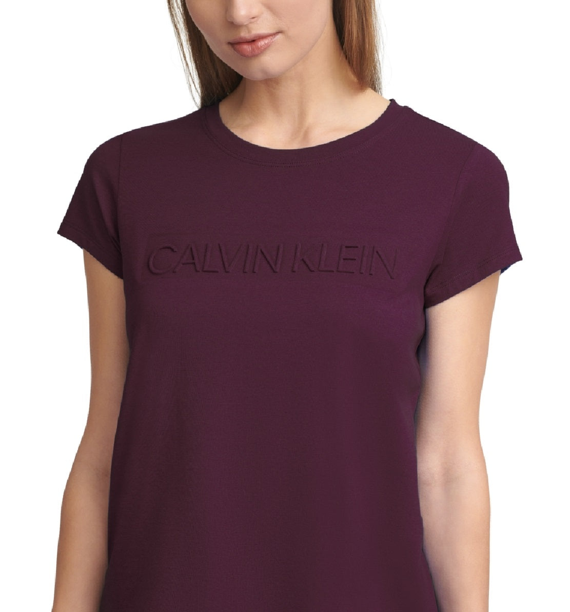 Calvin Klein Women's Short Sleeve Logo T-Shirt Purple Size Small