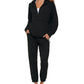 Calvin Klein Women's Garment Dyed 1/2 Zip Hoodie Black Size Small