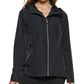 Calvin Klein Women's Hooded Side-Snap Jacket Black Size Large