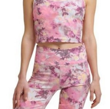 Calvin Klein Women's Printed Racerback Cropped Tank Top Purple Size S