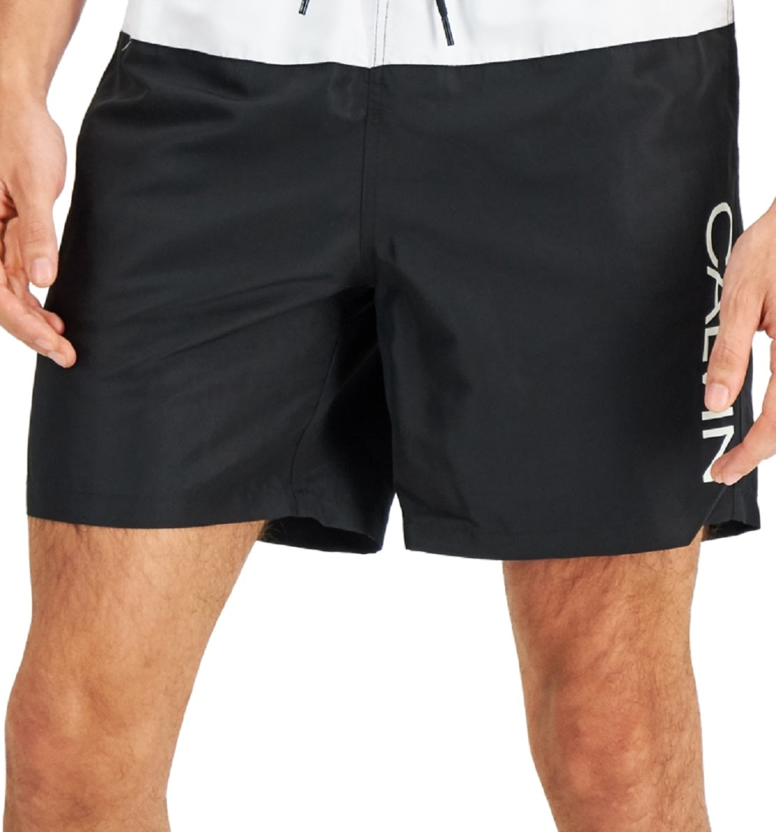 Calvin Klein Men's Quick Dry Upf 50+ Colorblocked Trunks Black Size XX-Large