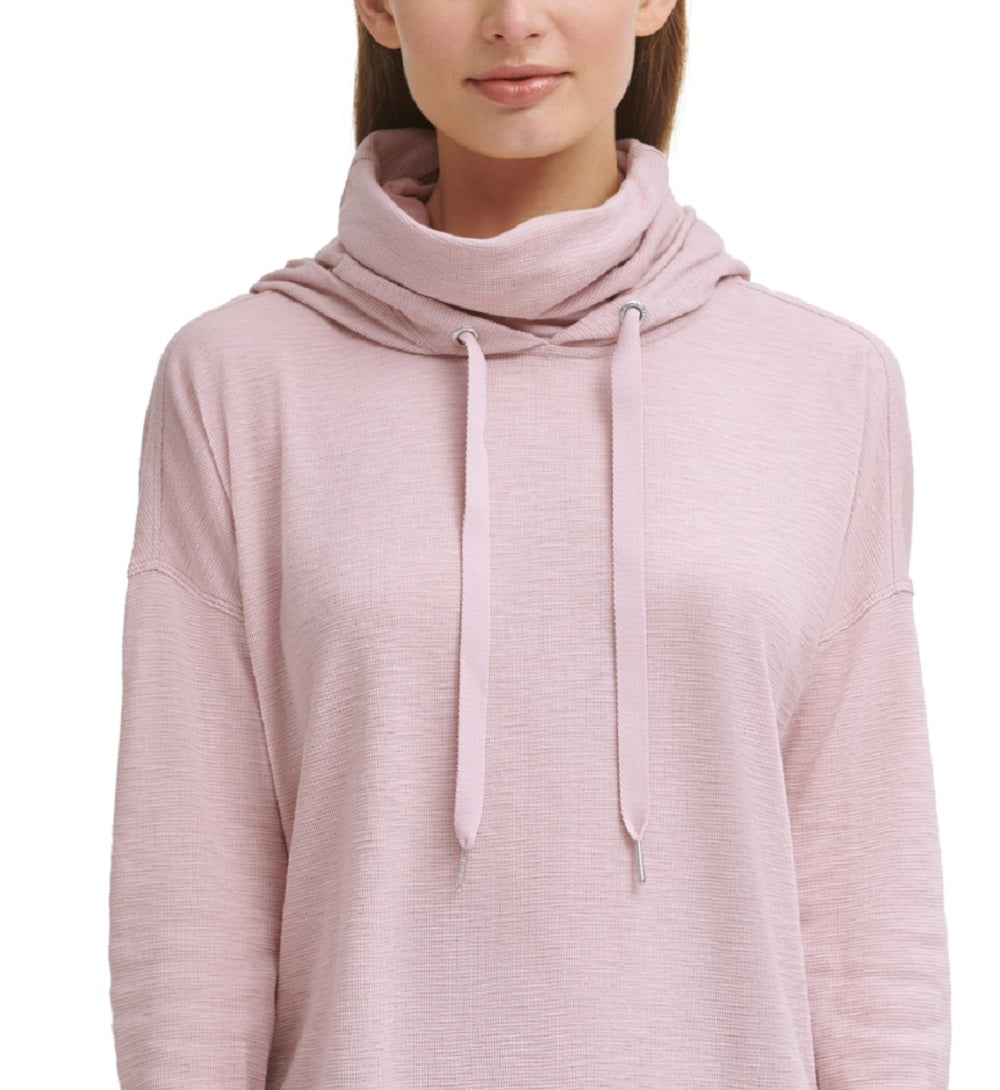 Calvin Klein Women's Funnel Neck High Low Top Pink Size Medium