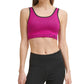 Calvin Klein Women's Seamless Ribbed Medium Impact Sports Bra Pink Size X-Large
