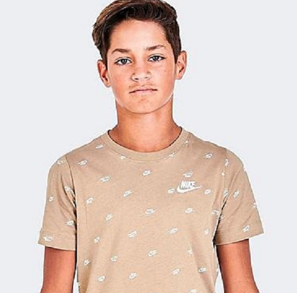 Nike Kid's Sportswear Futura Allover Print T-Shirt Brown Size X-Large