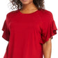 Karen Kane Women's Ruffle Sleeve Top Red Size Large
