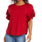 Karen Kane Women's Ruffle Sleeve Top Red Size Large