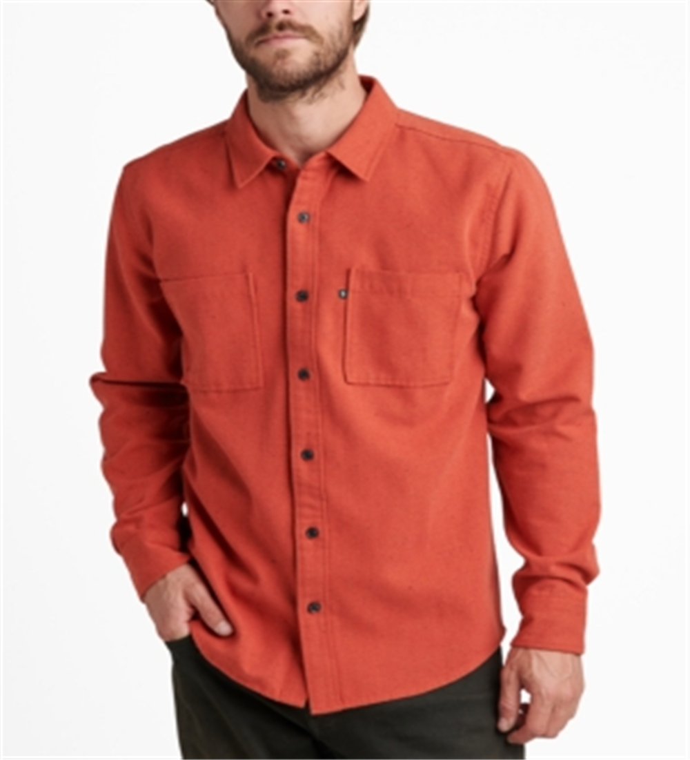 Junk Food Men's Long Sleeve Double Pocket Woven Shirt Red Size Small
