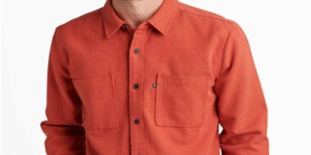 Junk Food Men's Long Sleeve Double Pocket Woven Shirt Red Size Small