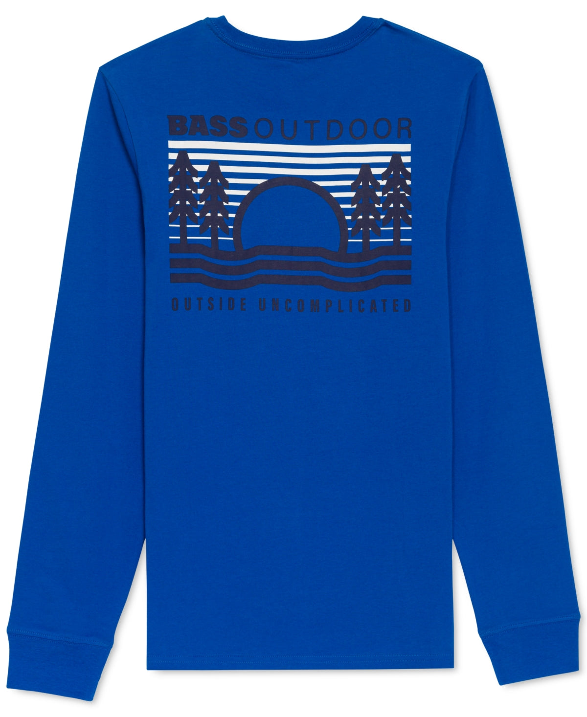 Bass Outdoor Men's Long Sleeve Tunnel Graphic T-Shirt Blue Size Medium