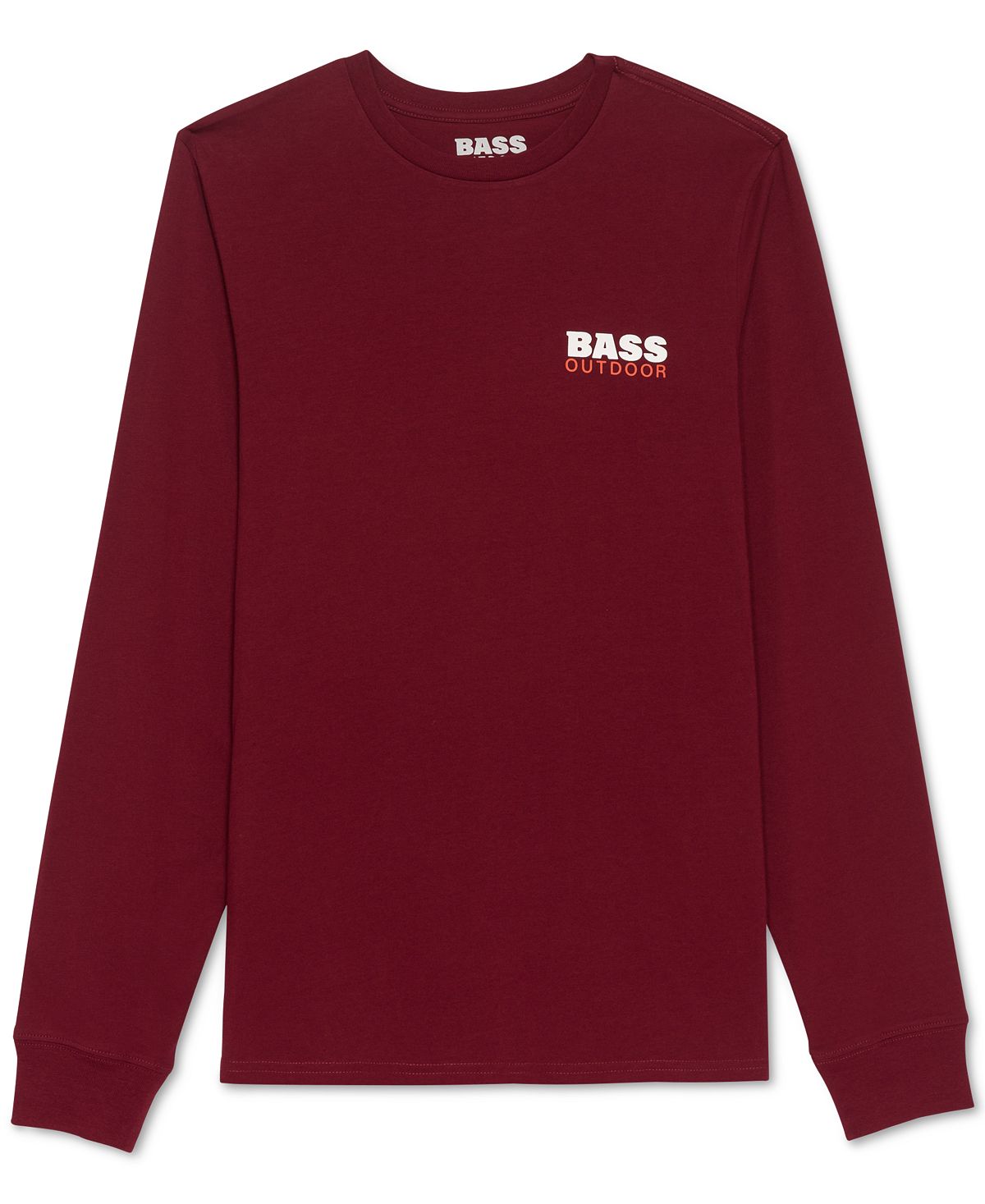 Bass Outdoor Men's Tent Graphic Long Sleeve T-Shirt Red Size Medium