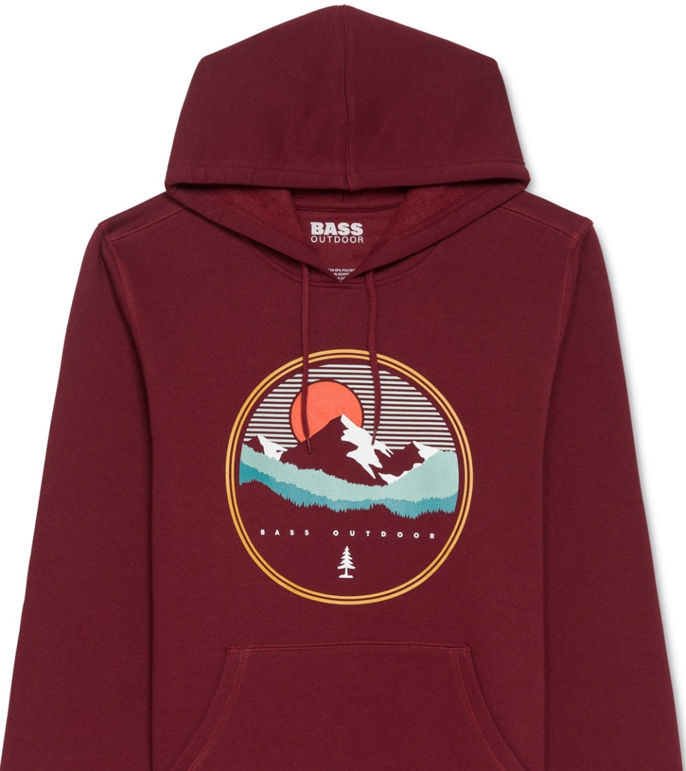 Bass Outdoor Men's Wilfork Graphic Hoodie Red Size XX-Large