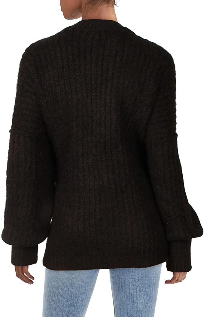 Free People Women's Bell V Neck Sweater Black Size X-Small