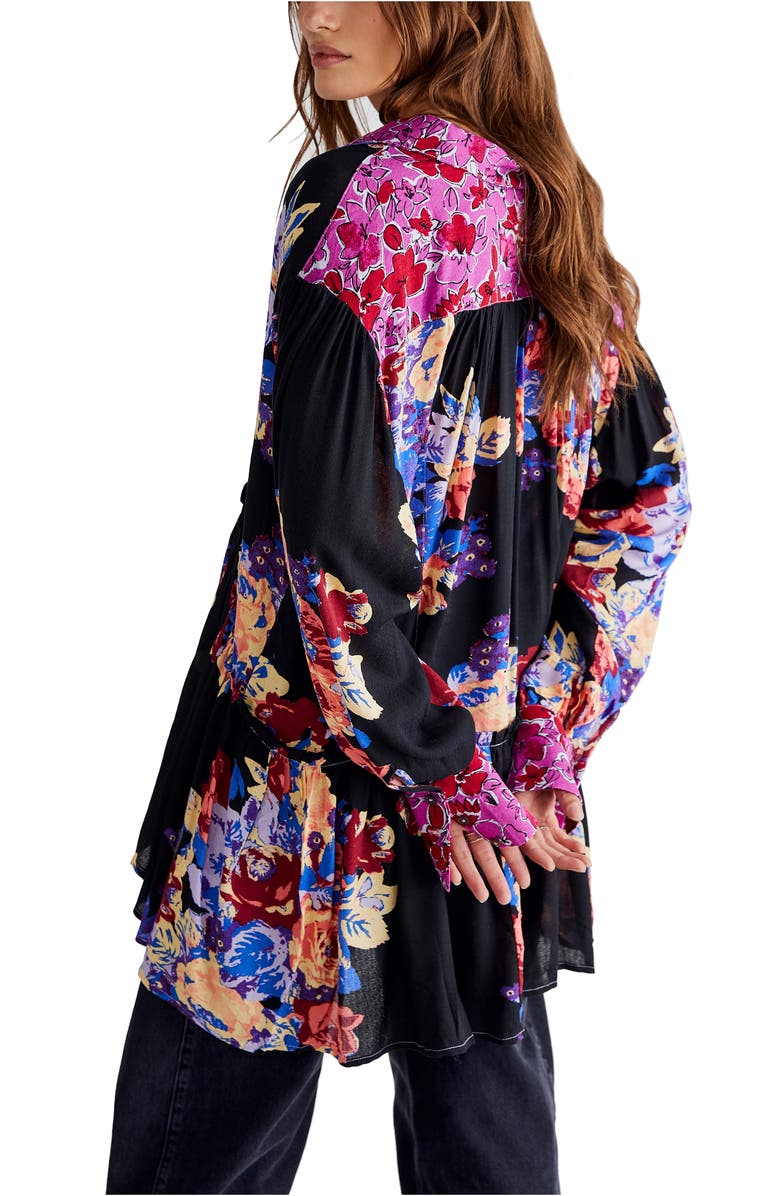 Free People Women's Brunch A Bunch Tunic Shirt Black Size Small