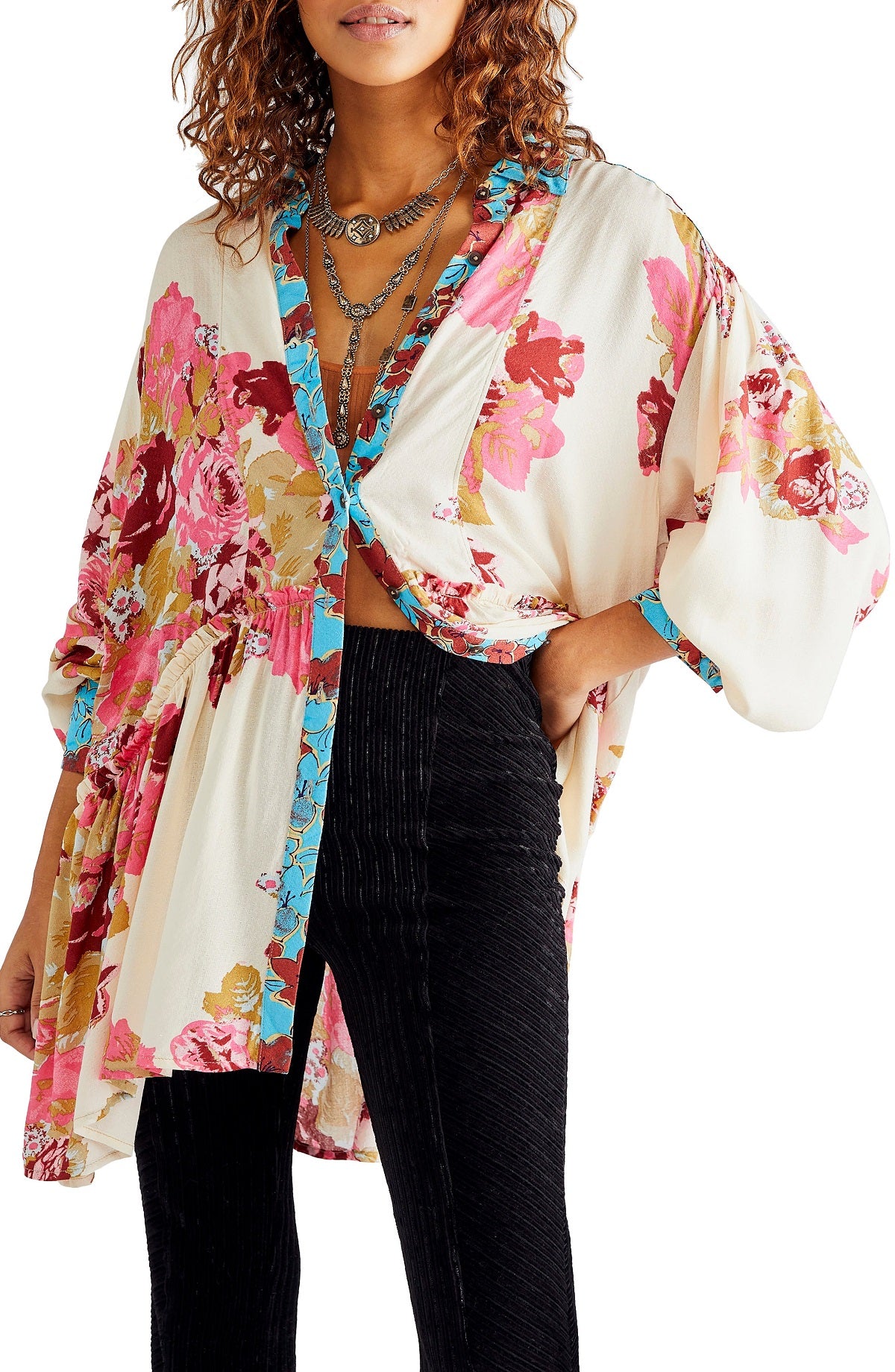 Free People Women's Brunch A Bunch Tunic Shirt White Size X-Small