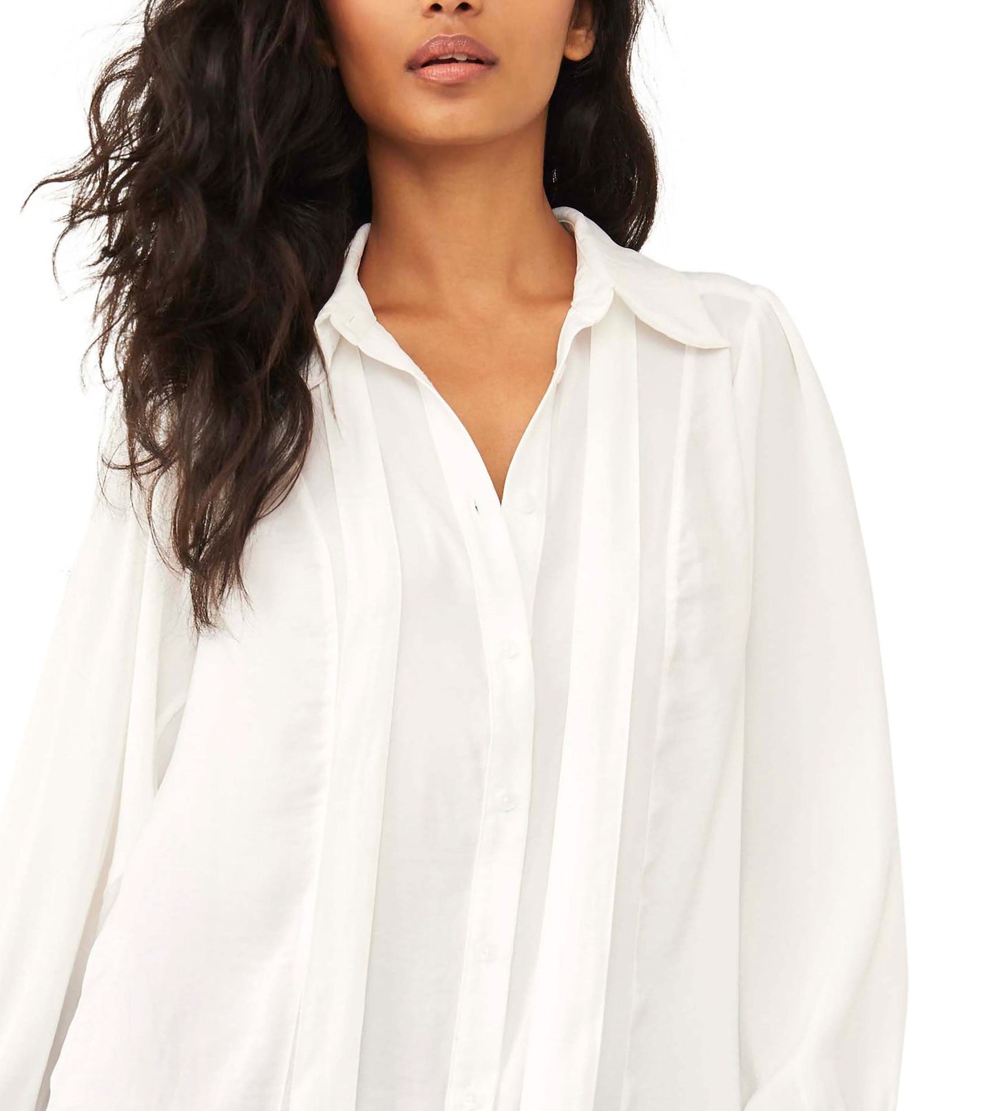 Free People Women's Lala Tie Neck Blouse Brown Size Large
