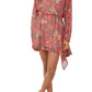 Free People Women's Teegan Floral Long Sleeve Minidress Pink Size Medium