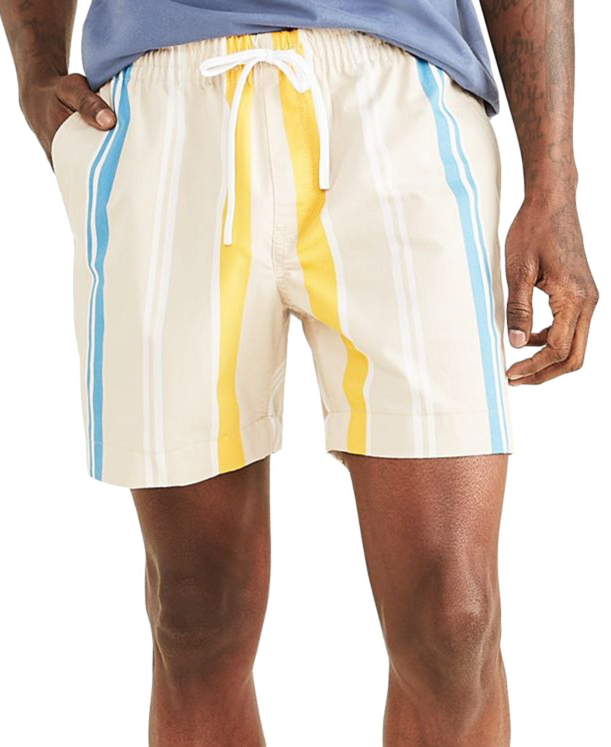 Dockers Men's Playa Straight Fit Stretch Drawstring Shorts Brown Size XX-Large