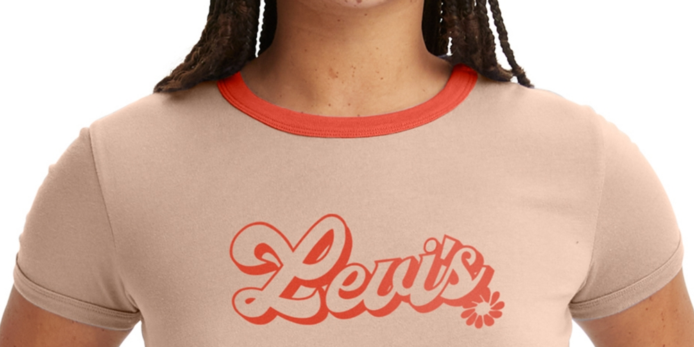 Levi's Women's Cotton Logo Ringer T-Shirt Red Size Small