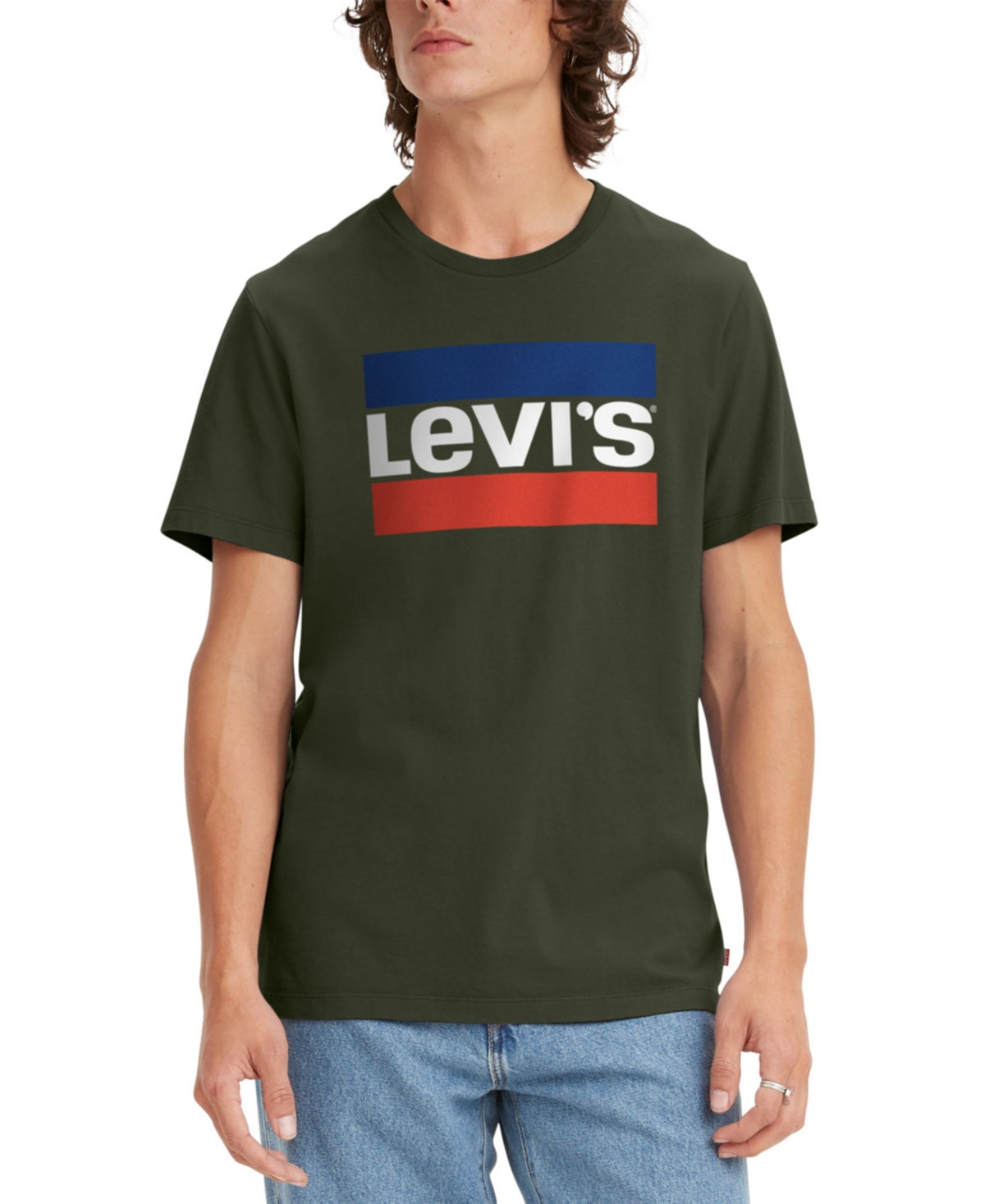 Levi's Men's Sportswear Logo Graphic Crewneck T shirt Green Size XX-Large