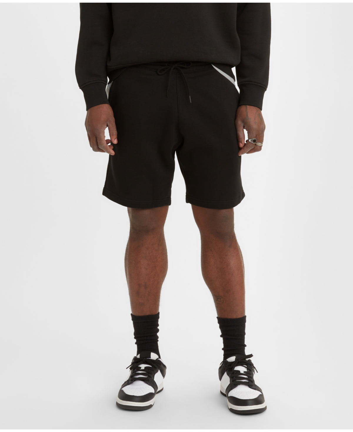 Levi's Men's Seasonal Relaxed Fit Elastic Waistband Sweatshorts Black Size XX-Large