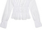FRAME Ruched Button Front Cotton Blouse in White, Size Small