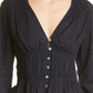 FRAME Ruched Button Front Cotton Blouse in White, Size Small