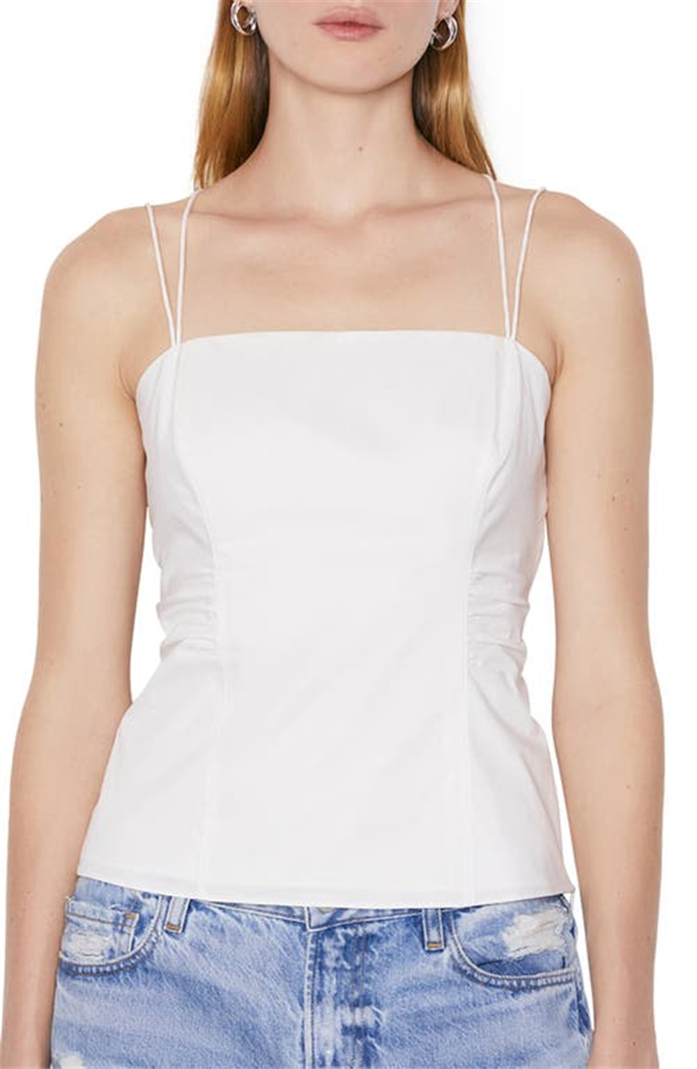 Frame Strappy Cutout Tank In Blanc Size Medium