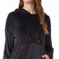 32 Degrees Women's Velour Drop Shoulder Hoodie Black Size X-Small