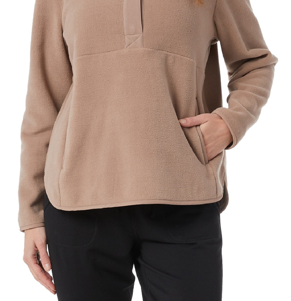 32 Degrees Women's Fleece Mock Neck Sweatshirt Brown Size X-Small