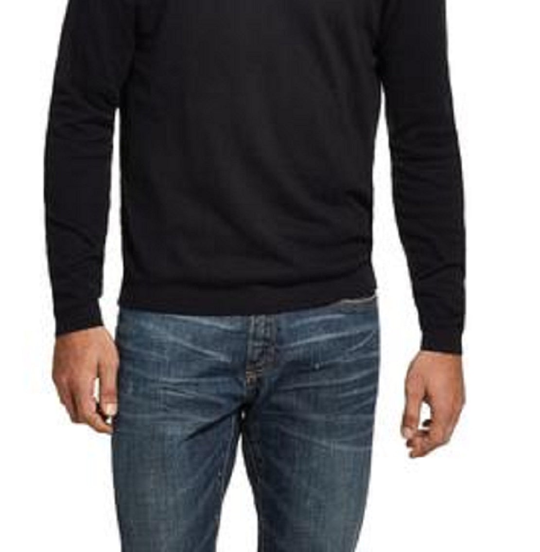 Weatherproof Vintage Men's V Neck Cashmere Blend Sweater Black Size Large