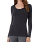 32 DEGREES Women's Black Cozy Heat Scoop-Neck Top Size Large