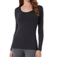 32 DEGREES Women's Black Cozy Heat Scoop-Neck Top Size Large