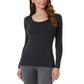 32 DEGREES Women's Black Cozy Heat Scoop-Neck Top Size Large