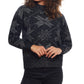 Weatherproof Vintage Women's Plaited Chenille Snowflake Mock Neck Sweater Black Size Large