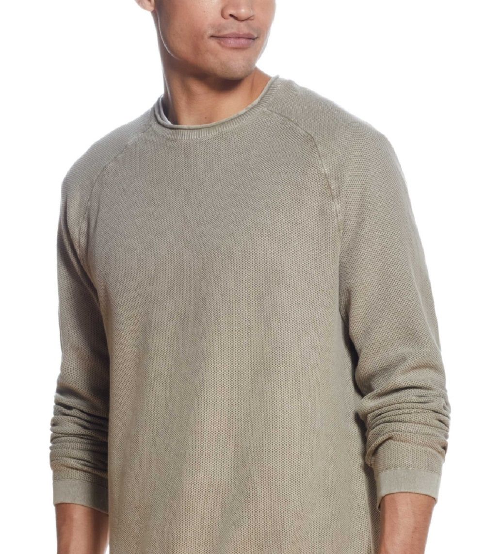 Weatherproof Vintage Men's Stonewash Textured Sweater Brown Size Medium