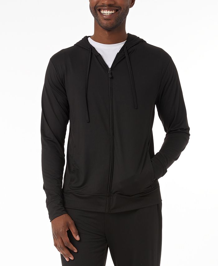 32 Degrees Men's Quick Dry Stretch Hooded Full Zip Sleep Jacket Black Size Small