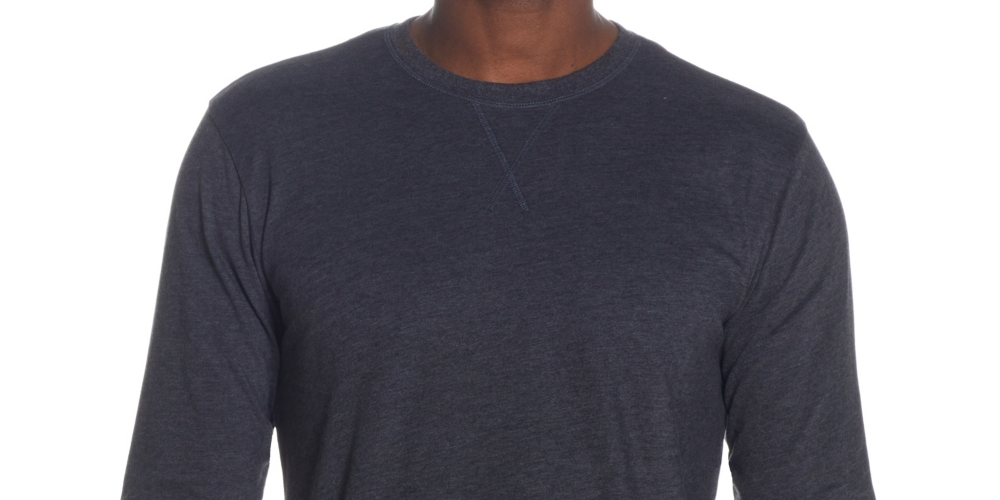 Weatherproof Vintage Men's Long Sleeved Brushed Jersey Crew Neck T-shirt Grey Size XL